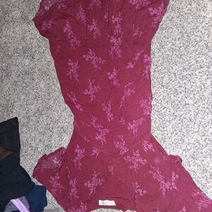 Burgundy Floral Dress